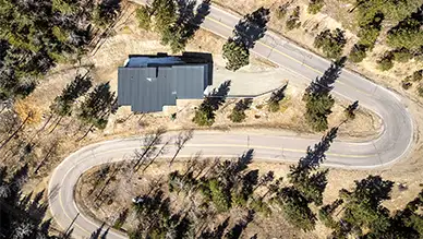 arial view of home